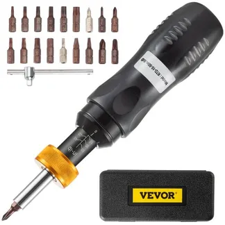VEVOR 1/4 Zoll Drehmomentschraubendreher-Schlüsselsatz Drehmomentschraubendreher, 1,1–5,6 N/m Drehmoment-Einstellbereich, 0,6 N/m Schritte Drehmomentschraubendreher mit Bohrer & Koffer VEVOR 1/4 Zoll Drehmomentschraubendreher-Schlüsselsatz Drehmomentschraubendreher, 1,1–5,6 N/m Drehmoment-Einstellbereich, 0,6 N/m Schritte Drehmomentschraubendreher mit Bohrer & Koffer