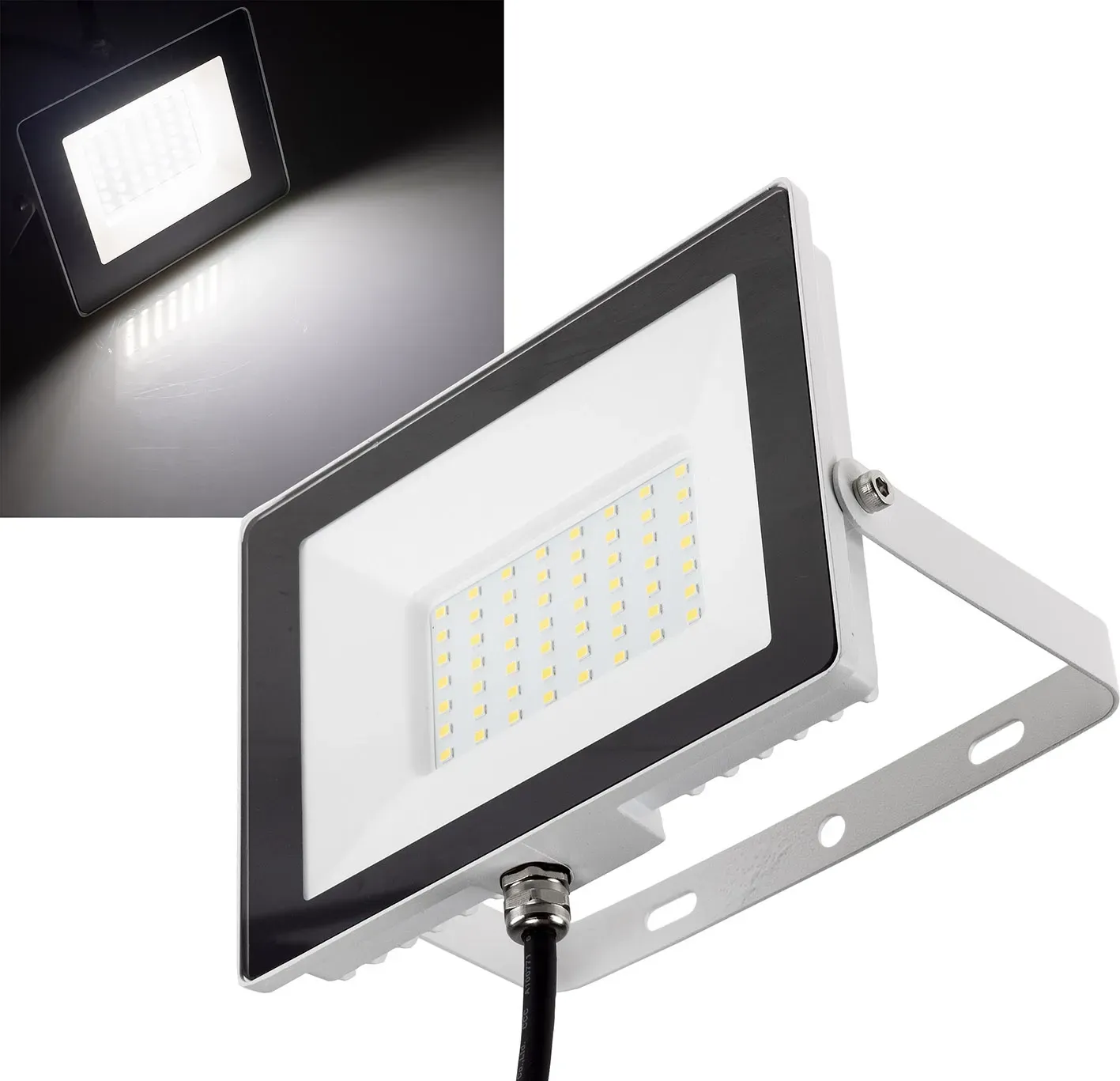 LED-Fluter “CTF-SLW 50” IP65, 50W, 4098lm, 4000K neutralweiß LED-Fluter “CTF-SLW 50” IP65, 50W, 4098lm, 4000K neutralweiß