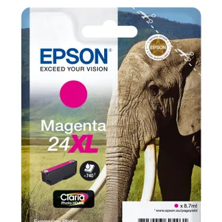 Epson Elephant Singlepack Magenta 24XL Claria Photo HD Ink Epson Elephant Singlepack Magenta 24XL Claria Photo HD Ink