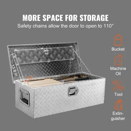 VEVOR 762 x 330 x 244 mm Werkzeugkasten für Lkw-Ladefläche, Abschließbar 64 L Truckbox Werkzeugbox Aufbewahrungs-Werkzeugkasten, 30 kg Tragfähigkeit Werkzeugkiste Organizer für Wohnmobil, PKW usw. – Bild 2