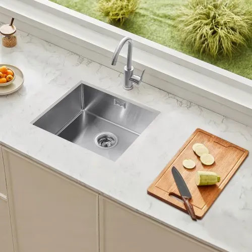 VEVOR Küchenspüle Einbauspüle Spülbecken 50 x 43 x 19 cm aus Edelstahl Spülen Unterbauspülen, Einzelbecken mit Zubehör, Haushaltsspülbecken für Wohnmobil Vorbereitungsküche Bar – Bild 7