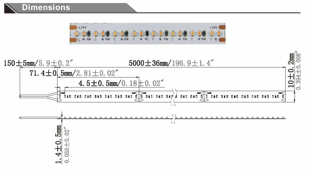 Synergy 21 LED Flex Strip 2210 - 224 WW DC24V 100W IP20 CRI>90 2110 dim to warm – Bild 3