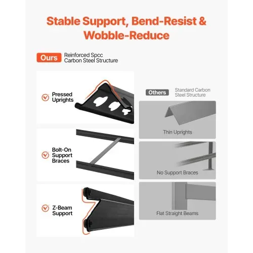 VEVOR Schwerlastregal Lagerregal mit 5 Ablagen 1228x459x1813mm 907,2kg, Stahlgestell, Teilbares & Verstellbares Design für DIY, Werkbank Funktion, Flexibles Steckregal für Keller Garage Werkstatt – Bild 5