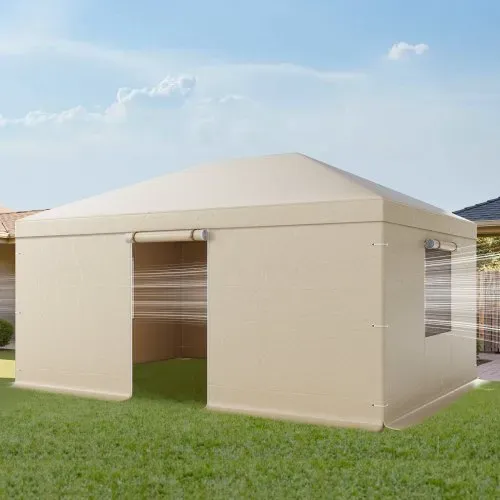 VEVOR Winterabdeckung, passend für 3,68x4,9 m große Pavillons, Ersatzabdeckung mit Seitenwänden & Netzfenstern, PE-Material, Lagerschutzabdeckungen, Pavillons nicht im Lieferumfang enthalten – Bild 7