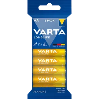 Mignon-Batterie VARTA “LONGLIFE“ Alkaline, 1,5V, Typ AA, LR06, 8er-Pack Mignon-Batterie VARTA “LONGLIFE“ Alkaline, 1,5V, Typ AA, LR06, 8er-Pack