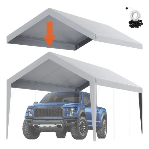 VEVOR Carport-Garagenzelt, 3 x 6 m, Garagendachzelt, wasserdicht und UV-geschützt, einfache Installation mit Spanngurten, Grau (nur Dachabdeckung, Rahmen nicht im Lieferumfang enthalten) VEVOR Carport-Garagenzelt, 3 x 6 m, Garagendachzelt, wasserdicht und UV-geschützt, einfache Installation mit Spanngurten, Grau (nur Dachabdeckung, Rahmen nicht im Lieferumfang enthalten)