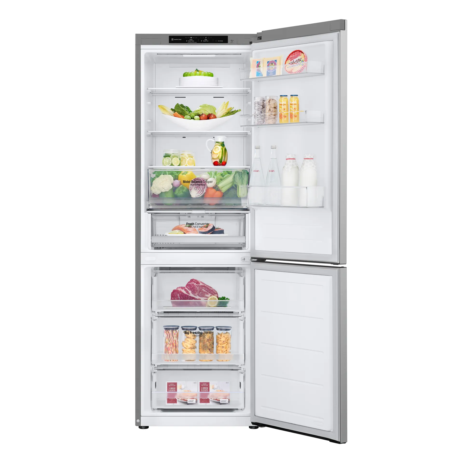 LG GBV3100CPY.APYQEUR Kühl- und Gefrierkombination Freistehend 344 l Silber – Bild 2