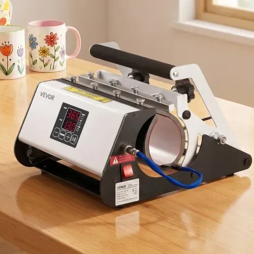 VEVOR Tassenpresse Becherdruckmaschine Mug Sublimationspresse 887 ml Weiß, inkl. Klebeband & Handschuhen Einfache Temperatur- & Zeiteinstellung für Sublimationsdruck auf Bechern & Tassen – Bild 7
