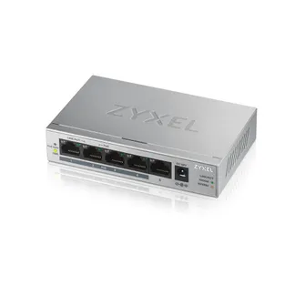 Zyxel Switch unmanaged Layer2 5 Port • 5x 1 GbE • PoE Budget 60 Watt • 4x PoE at • Desktop • Lüfterlos • GS-1005HP Zyxel Switch unmanaged Layer2 5 Port • 5x 1 GbE • PoE Budget 60 Watt • 4x PoE at • Desktop • Lüfterlos • GS-1005HP