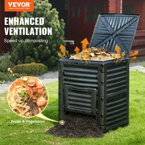 VEVOR Schnellkomposter 300L Gartenkomposter 60,7×60,5×82,5cm Thermokomposter PP-Kunststoff Kompostierer korrosionsbeständig hitzebeständig Kompostbehälter Kompostierung für Reduzierung des Hausmülls VEVOR Schnellkomposter 300L Gartenkomposter 60,7×60,5×82,5cm Thermokomposter PP-Kunststoff Kompostierer korrosionsbeständig hitzebeständig Kompostbehälter Kompostierung für Reduzierung des Hausmülls