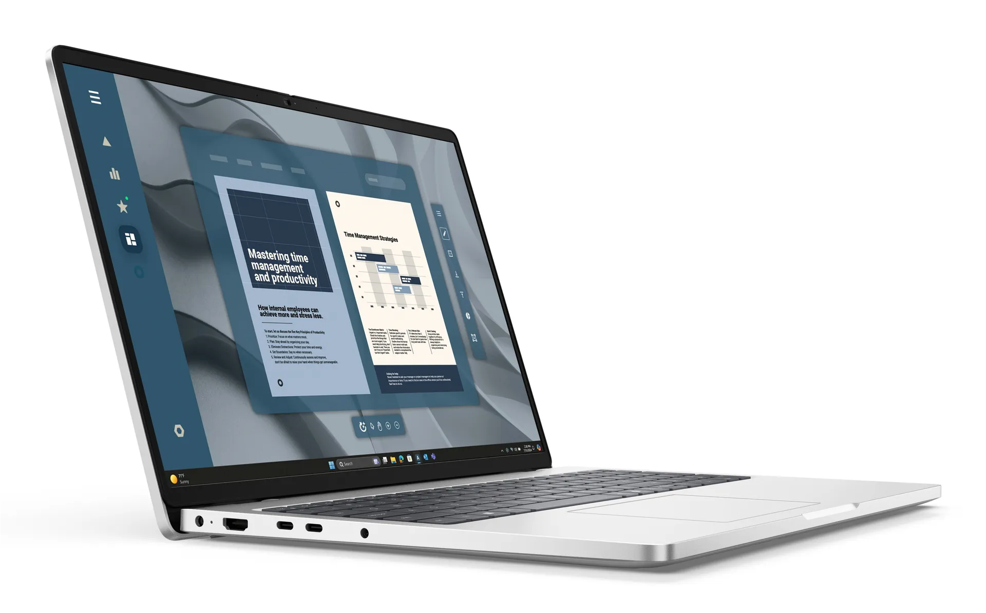 DELL Pro 16 PC16255 Copilot+ PC AMD Ryzen AI 5 340 Laptop 40,6 cm (16") Full HD+ 16 GB DDR5-SDRAM 512 GB SSD Wi-Fi 6E (802.11ax) Windows 11 Pro Deutsch Platin – Bild 2