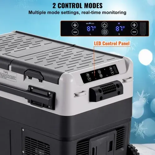 VEVOR Tragbarer Autokühlschrank, 12-Volt-Autokühlschrank, 40 l / 42,3 qt tragbarer Zweizonen-Gefrierschrank, -20 °C bis 20 °C einstellbare Temperatur, Kompressorkühler für Zuhause, Outdoor, Camping, Wohnmobil, Auto – Bild 3