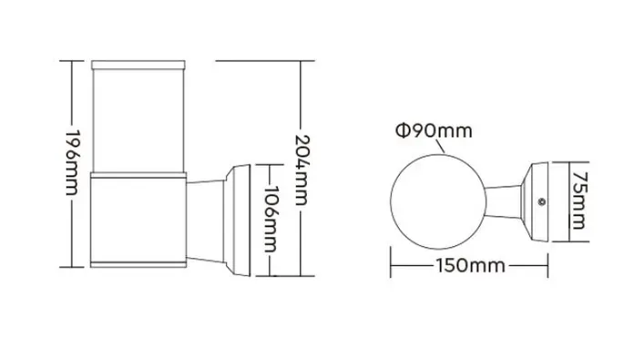 MiBoxer WA5-09R-ZL LED Garden Round Wall Light 12W RGB+CCT Zigbee 3.0 + 2.4G IP66 24V – Bild 4