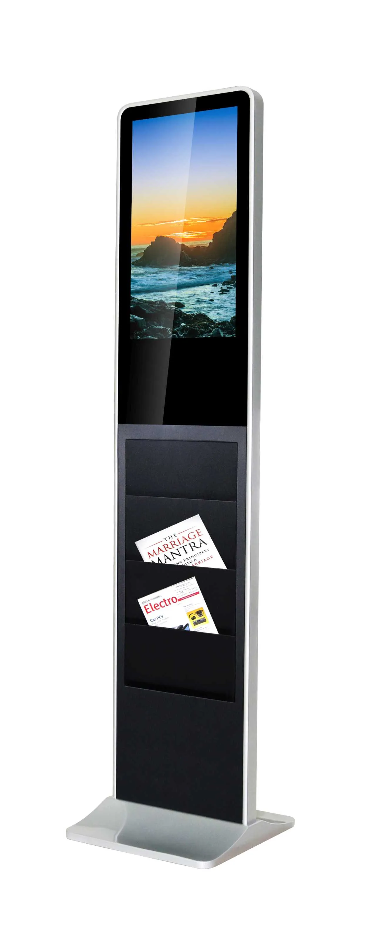 Allnet Standdisplay 21 Zoll 10Point-Touch mit Prospekthalter PoE, Android, Farbe Schwarz – Bild 2