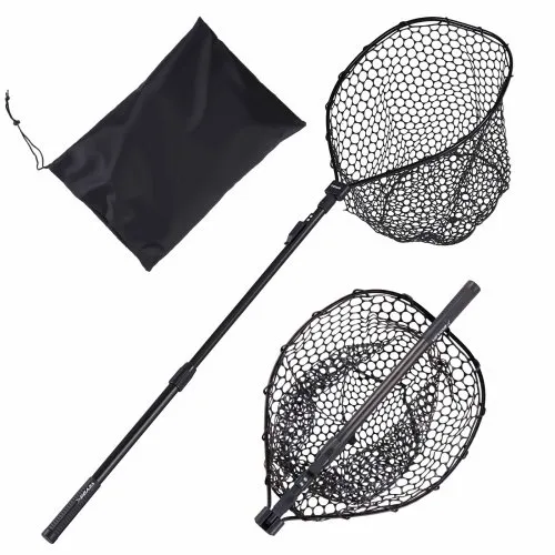 VEVOR Angelkescher Teleskopisch 143 cm, Unterfangkescher mit Fischschonendem Fischnetz aus Silikon (20 mm Maschenweite), Kescherstange aus 6063 Aluminiumlegierung mit Rutschfestem PE Griff VEVOR Angelkescher Teleskopisch 143 cm, Unterfangkescher mit Fischschonendem Fischnetz aus Silikon (20 mm Maschenweite), Kescherstange aus 6063 Aluminiumlegierung mit Rutschfestem PE Griff