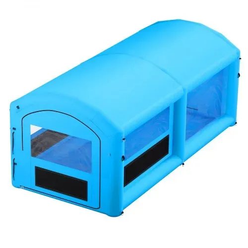 VEVOR Aufblasbare Lackierkabine 6x3x2,5 m Spritzkabine Lackierzelt Blau, mit 550-W- & 750-W-Gebläsen Aktivkohlefiltration PVC-Fenster für ATV Motorrad Mittelgroße Möbelstücke Tragbar – Bild 9