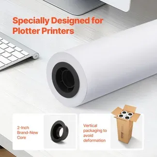 VEVOR Großformatpapier Plotterpapier 45,7 m x 609,6 mm 4 Rollen CAD-Bond-Rollen mit 50,8 mm Kern, Zeichenrollen für CAD-Zeichnungen, technische Pläne, GIS-Karten und Architekturentwürfe VEVOR Großformatpapier Plotterpapier 45,7 m x 609,6 mm 4 Rollen CAD-Bond-Rollen mit 50,8 mm Kern, Zeichenrollen für CAD-Zeichnungen, technische Pläne, GIS-Karten und Architekturentwürfe