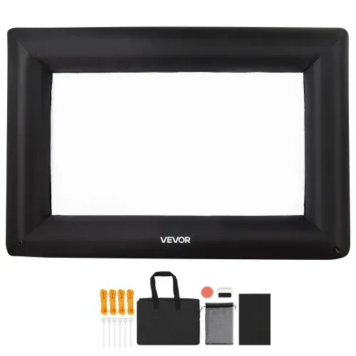 VEVOR aufblasbare Filmleinwand Projektion Beamer Leinwand aus 600D, Projektionsleinwand mit tragbarer Aufbewahrungstasche, 16:9, Filmprojektion für Heimkino Mottoparty Poolspaß (378 x 160 x 317 cm) – Bild 8