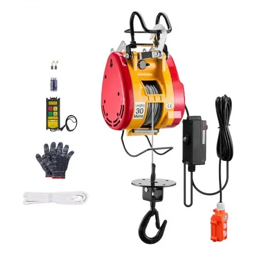 VEVOR 2-in-1 elektrische Hebewinde, 500 kg Kapazität, 1800 W tragbare Kraftwinde, 30 m Hubhöhe, 11 m/min mit Kabel- und kabelloser Fernbedienung, für Garage, Lager, Fabrik, Hebe- & Abschlepparbeiten – Bild 8