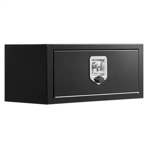 VEVOR Lkw Unterbaubox 686 x 254 x 254 mm Unterflur Staukasten Kaltgewalzter Stahl Wasserdichter Werkzeugkasten mit T-Griff Schloss für Lkw Anhänger Transporter Werkzeugkiste Unterflurkasten Schwarz – Bild 9
