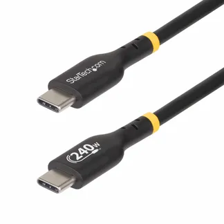 StarTech.com 2m USB-C-Ladekabel, Laden und Synchronisieren, 240W (5A) Power Delivery EPR, USB 2.0 Laptop-Ladekabel, USB-IF-zertifiziert, TPE-Mantel, Schwarz – USB C Ladekabel StarTech.com 2m USB-C-Ladekabel, Laden und Synchronisieren, 240W (5A) Power Delivery EPR, USB 2.0 Laptop-Ladekabel, USB-IF-zertifiziert, TPE-Mantel, Schwarz – USB C Ladekabel