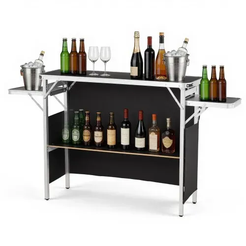 VEVOR Messetheke Klappbar, 1100x390x880 mm, Empfangstheke mit Tragetasche, Ablagefach, Rezeptionstheke, Messestand, Bartisch, Faltbare Mobile Barstation für Veranstaltungen, Partys & Messen – Bild 8
