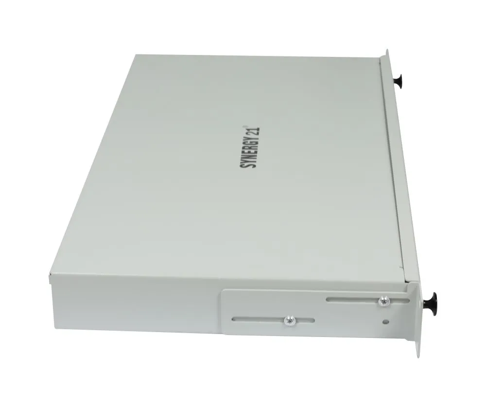 LWL-Patchpanel für 24xLC-Duplex-Buchsen, 19"/1HE, ohne LC-Kupplungen, Lichtgrau, Synergy 21, – Bild 2