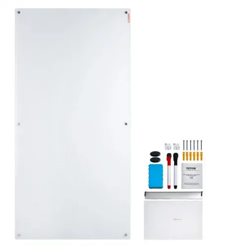 VEVOR Magnetisches Glas-Whiteboard, Wandtafel Trocken Abwischbare Tafel 1829 x 915 cm, Wandmontiertes Weißes Glasboard ohne Rahmen, mit Stiftablage, einem Radiergummi& 2 Stiften, Magnettafel Weiß – Bild 7