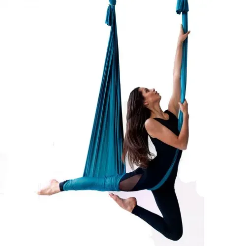 VEVOR Aerial Yoga Hängematte Set 10 x 2,8 m, Grün Aerial Yoga Swing Air Fliegen, Indoor Aerial Yoga Hammock Swing 1000 kg Max. Tragfähigkeit, inkl. Yoga-Socken & Stahlkarabiner & Alu-Drehgelenk – Bild 10