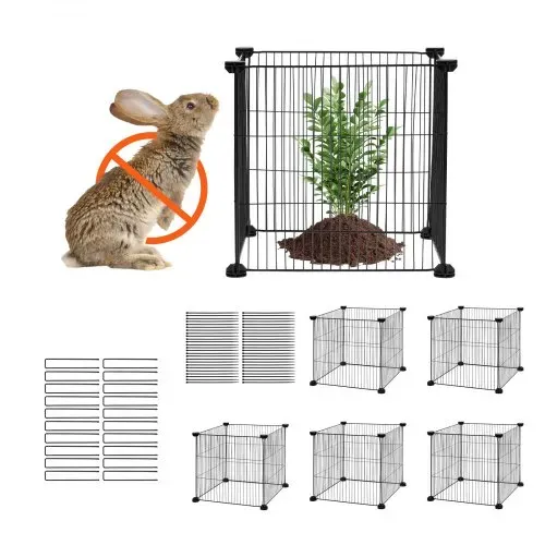 VEVOR 5er-Pack Pflanzenschutz vor Tieren, 15,35 x 15,35 Zoll Pflanzenschutz aus Hühnerdraht, Pflanzenkäfige für Pflanzen im Freien, Blumen und Gemüse, hält Hasen, Hühner und Eichhörnchen fern, 20-teiliges Metallgeflecht – Bild 8