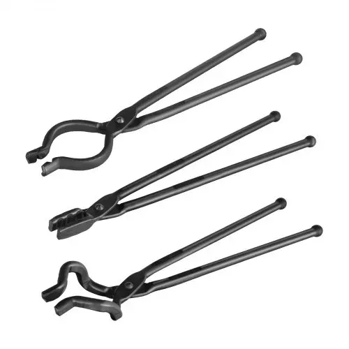 VEVOR Schmiedezange-Set, V-Bit, Wolf, ZV-Zange 3 Stk. Kohlenstoffstahl Schmiedezange, 461 x 68 x 18 mm / 458 x 38 x 19 mm / 463 x 78 x 52,3 mm, Schmiedezange mit Verlängertem Griff – Bild 9