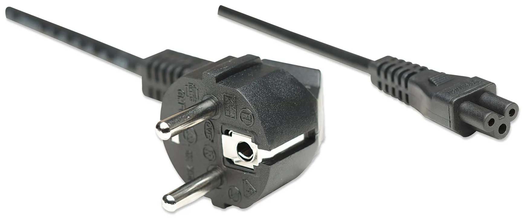 Manhattan Stromkabel für Notebooknetzteile, C5 auf Schutzkontakt, 1,8 m – Bild 2