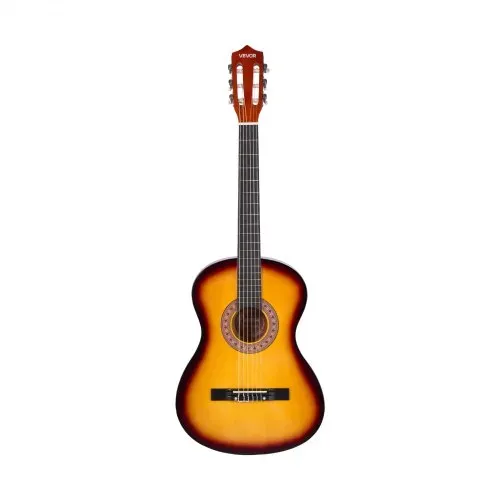 VEVOR Konzertgitarre, 960 mm, Holz-Klassikgitarren-Starter-Set für Anfänger, mit Nylonsaiten, Gigbag, Gurt, Stimmgerät, zusätzlicher Saite, Plektrum, Kapodaster, Linde, für Einsteiger, Sunburst – Bild 8