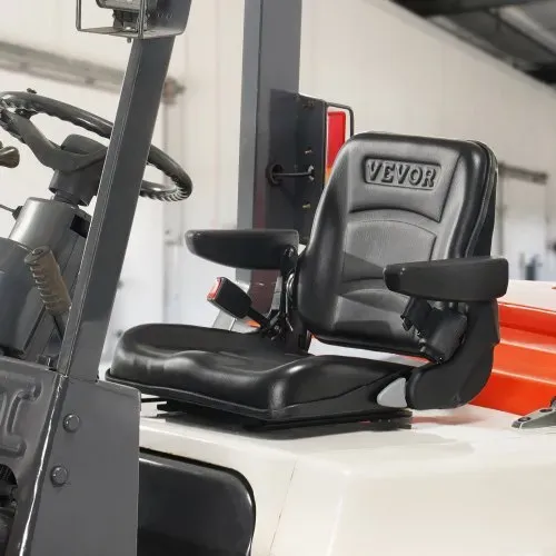 VEVOR Universal Traktorsitz aus PVC-Kunstleder und Polyurethanschaum Traktor Schleppersitz mit verstellbarer Rückenlehne und Mikro-Sicherheitsschalter Fahrersitz mit Armlehnen und Sicherheitsgurt – Bild 7
