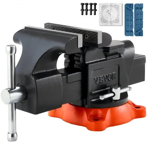 VEVOR Schraubstock, 127 mm Backenbreite, 127 mm max. Backenöffnung, Mehrzweck-Schraubstock mit 360° schwenkbarer Feststellbasis, 71 mm Ausladung, Werkbank-Schraubstock aus Sphäroguss mit Amboss VEVOR Schraubstock, 127 mm Backenbreite, 127 mm max. Backenöffnung, Mehrzweck-Schraubstock mit 360° schwenkbarer Feststellbasis, 71 mm Ausladung, Werkbank-Schraubstock aus Sphäroguss mit Amboss