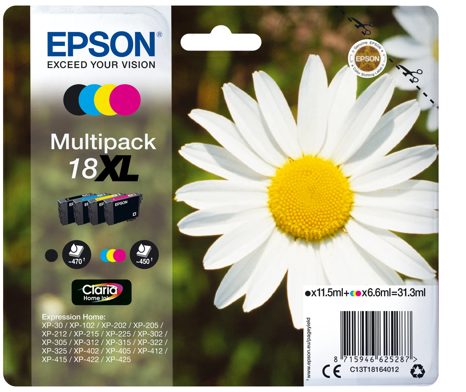 Epson Daisy Multipack 4 Farben 18XL Claria Home Ink Epson Daisy Multipack 4 Farben 18XL Claria Home Ink