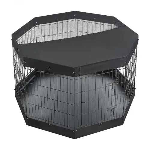 VEVOR Welpenauslauf Welpenlaufstall 91 cm 8-tlg. mit Deckel & Bodenmatte, Spielplatz für Große Hunde Katzen & Andere Kleintiere Faltbar Durch die Verschiedenen Formen Vielfältig Einsetzbar – Bild 8