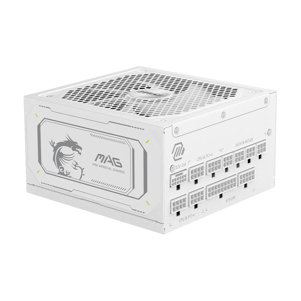MSI MAG A1000GL PCIE5 WHITE Netzteil 1000 W 24-pin ATX ATX Weiß MSI MAG A1000GL PCIE5 WHITE Netzteil 1000 W 24-pin ATX ATX Weiß