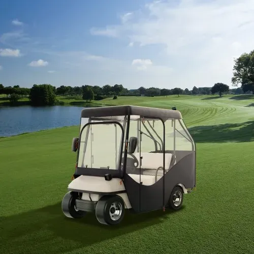 VEVOR Transparent Golfwagen Regenabdeckung 4-Personen-Golfwagenabdeckung 152 x 110 cm, 420D-Polyester Wasserdicht, Tragbar, Fahrbar, Aufbewahrungsabdeckung für Golfwagen Passend für EZGO TXT Golfwagen – Bild 7
