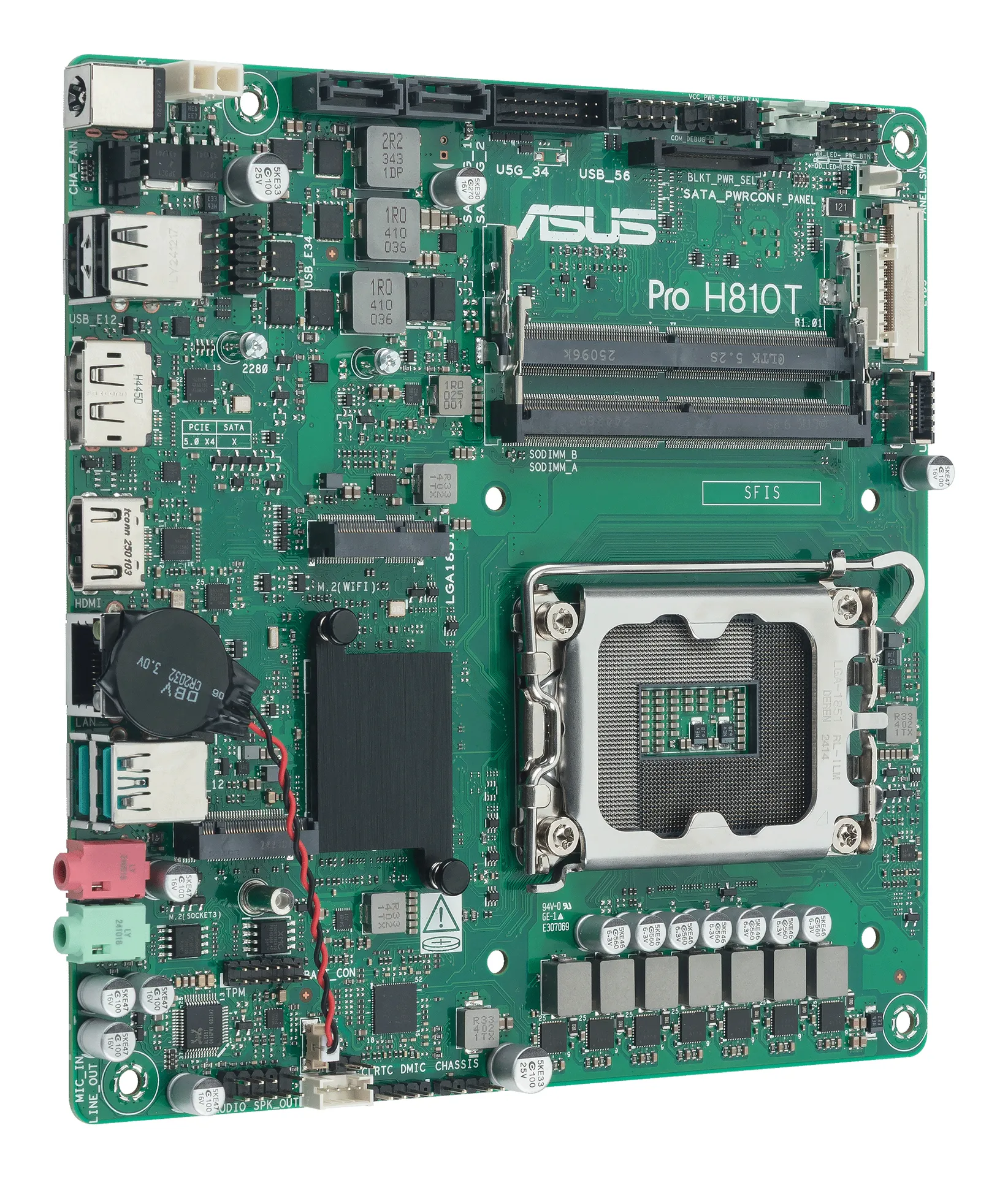 ASUS Pro H810T-CSM Intel H810 LGA 1851 (Socket V1) Thin Mini ITX – Bild 2