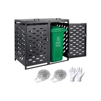 VEVOR Mülltonnenbox, 2x 240 L Mülltonnenhaus, Müllcontainer, Mülltonnenverkleidung, abschließbarer Mülltonnen-Aufbewahrungsschuppen, für Mülltonne, Garten, Hinterhof und Terrasse VEVOR Mülltonnenbox, 2x 240 L Mülltonnenhaus, Müllcontainer, Mülltonnenverkleidung, abschließbarer Mülltonnen-Aufbewahrungsschuppen, für Mülltonne, Garten, Hinterhof und Terrasse