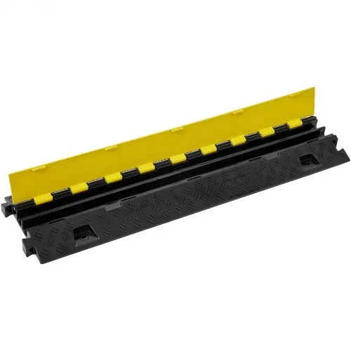 VEVOR 5er Set 2-Kanal-Kabelschutzrampe Kabelbrücke aus TPU & TPR Schlauchbrücke 91,8 x 25 x 4,3 cm Überfahrschutz 10000 kg (pro Achse) Tragfähigkeit Kabel Rampe Anti-Rutsch-Design Ideal für Parkplätze – Bild 9