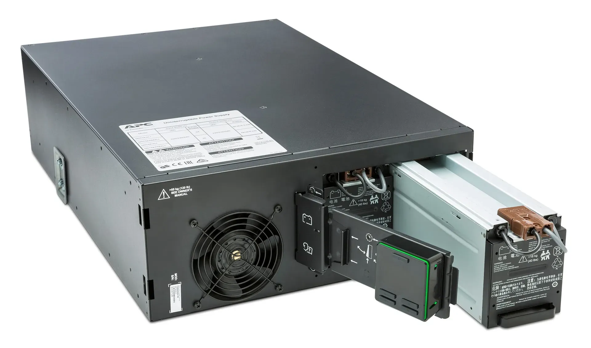 APC Smart-UPS On-Line SRT6KRMXLI – 6kW/VA, 6x C13, 4x C19, festverdrahteter 1-Phasen-Ausgang, Rack-montierbar, eingebettetes NMC – Bild 4