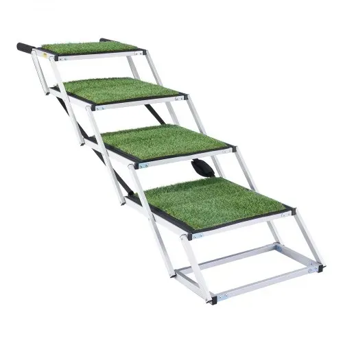 VEVOR Hundetreppe Auto Klappbar 4-Stufig, Extra Breite Hunderampe für Große Hunde mit Rutschfester Oberfläche, Tragbare Einstiegshilfe für Auto, SUV, LKW, Hochbett, Sofa, Tragkraft bis 90 kg – Bild 8