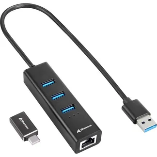 3-Port USB 3.2 Gen 1 Alu Hub + Ethernet, Dockingstation 3-Port USB 3.2 Gen 1 Alu Hub + Ethernet, Dockingstation