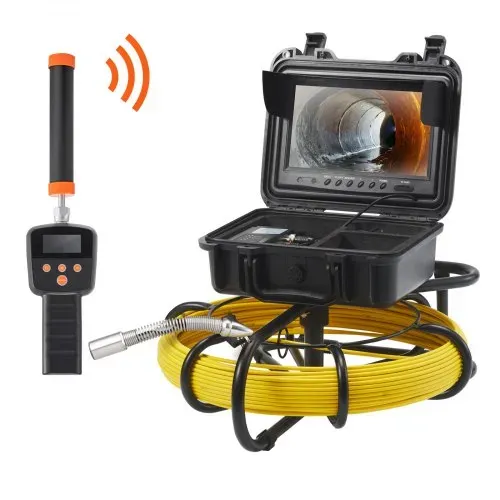 VEVOR Kanalkamera 50m, 23cm Rohrinspektionskamera mit 512-Hz-Ortung, DVR-Funktion, IP68-Kamera mit 12 einstellbaren LEDs, einer 16-GB-SD-Karte für Abwasserleitungen, Kanal- & Abflussrohrinstallation – Bild 9