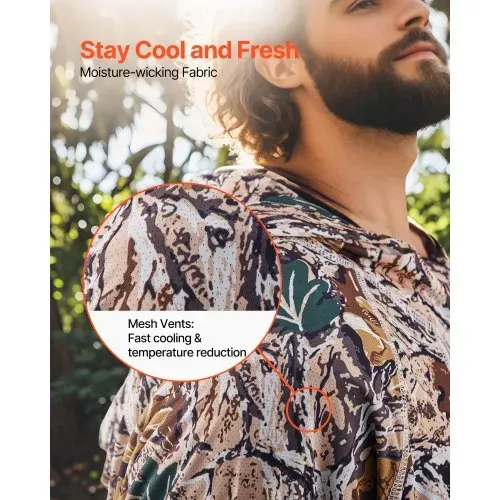 VEVOR Kapuzenpullover Herren, Größe XXL, feuchtigkeitsableitend und atmungsaktiv, schnelltrocknend, Sweatshirt mit Kapuze, langärmeliges Hoodie für die Arbeit im Freien im Frühling und Sommer – Bild 3