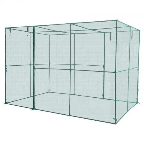 VEVOR Pflanzenschutzzelt, 2900x1940x1940 mm Pflanzenschutznetz, Tür mit Reißverschluss, windbeständiger, Pflanzenkäfig Gewächshaus für Hochbeete im Freien, Garten, Terrasse & Rasen – Bild 8