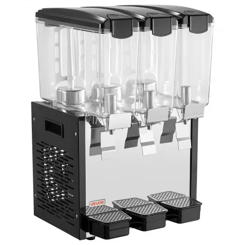 VEVOR Elektrischer Getränkespender 3 x 10 L 7-12 °C Saftspender PC-Behälter, für Restaurants, Hotels, Bars und Kioske, mit Rührstab für Gleichmäßige Durchmischung, Druckschalter und Auffangschale – Bild 10
