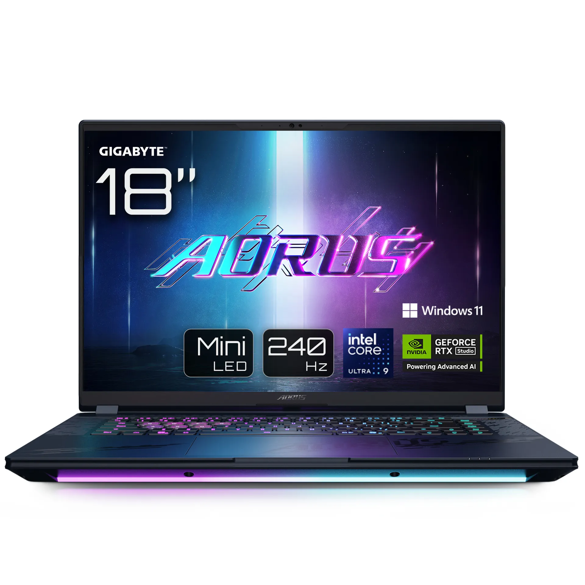 GIGABYTE AORUS MASTER 18 BYH Gaming-Laptop - 18,0“, 240Hz WQXGA, Intel Core 275HX, NVIDIA RTX 5080 GPU, 64GB DDR5 5600MHz, 2 x Gen4 1TB SSD, Windows 11 Pro, 2 Jahre Garantie, AORUS MASTER 18 BYHC5DED65SP – Bild 2